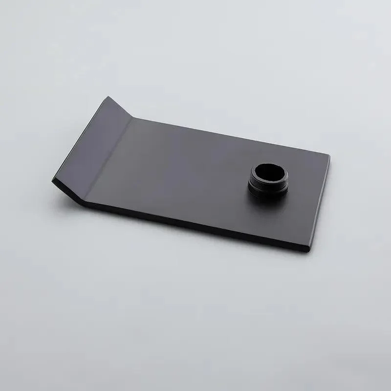 Matte Black Widespread Waterfall Bathroom Tap with Double Square Handles -Bathlova