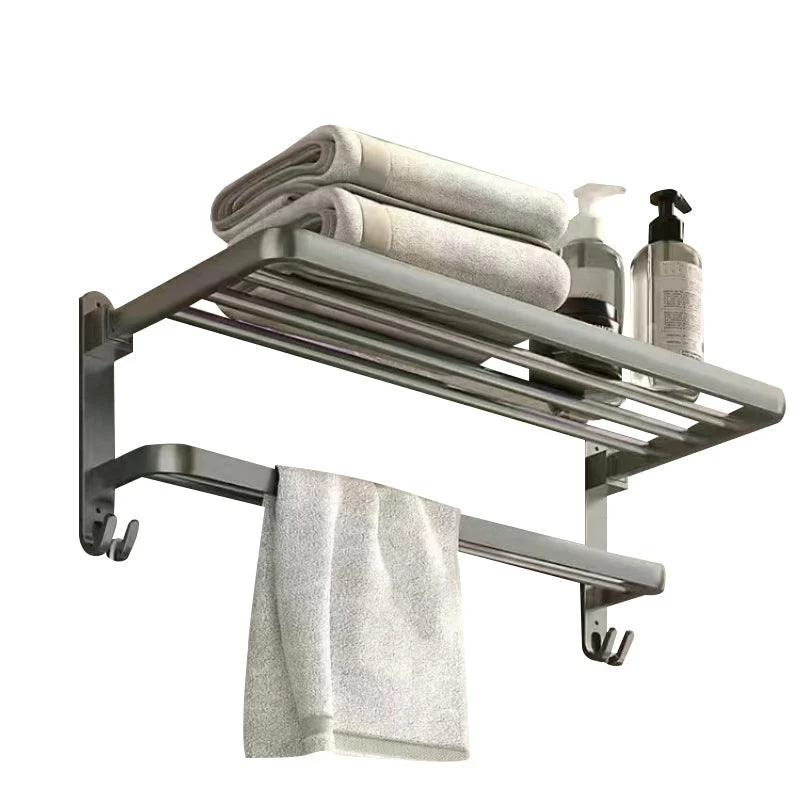 Matte Gray Bathroom Accessory Set Bath Shelf/Towel Bar & Paper Holder Included -Bathlova