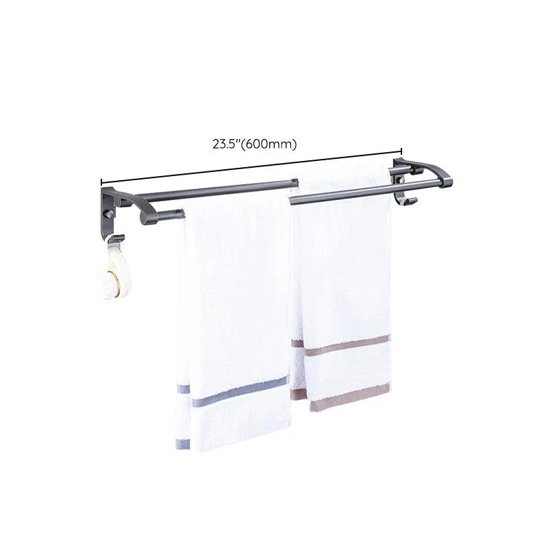 Matte Gray Bathroom Accessory Set Bath Shelf/Towel Bar & Paper Holder Included -Bathlova