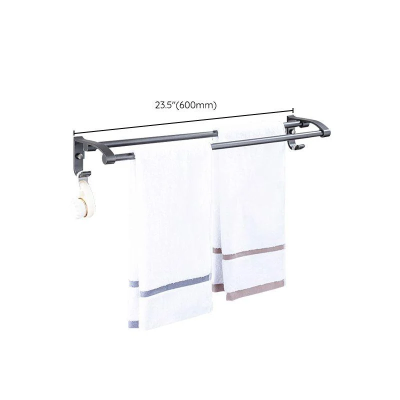 Matte Gray Bathroom Accessory Set Bath Shelf/Towel Bar & Paper Holder Included -Bathlova