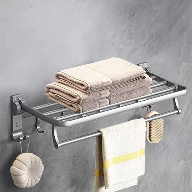 Matte Gray Bathroom Accessory Set Bath Shelf/Towel Bar & Paper Holder Included -Bathlova