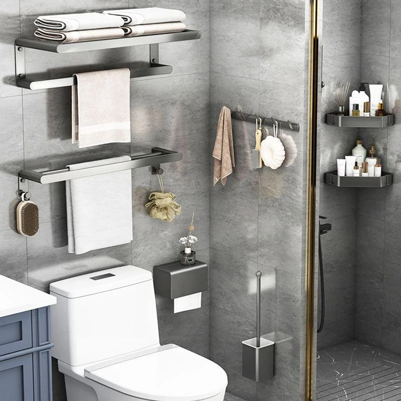 Matte Gray Bathroom Hardware Set Modern Bathroom Accessory Kit -Bathlova