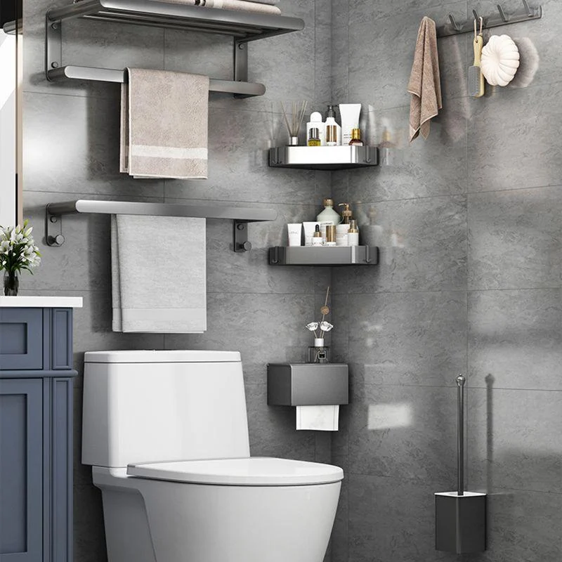 Matte Gray Bathroom Hardware Set Modern Bathroom Accessory Kit -Bathlova