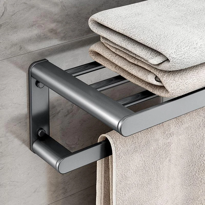 Matte Gray Bathroom Hardware Set Modern Bathroom Accessory Kit -Bathlova