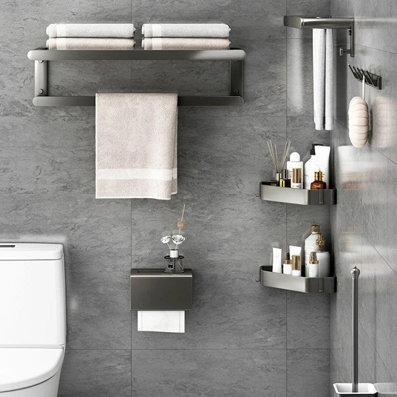 Matte Gray Bathroom Hardware Set Modern Bathroom Accessory Kit -Bathlova