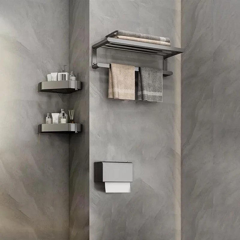 Matte Gray Bathroom Hardware Set Modern Bathroom Accessory Kit -Bathlova