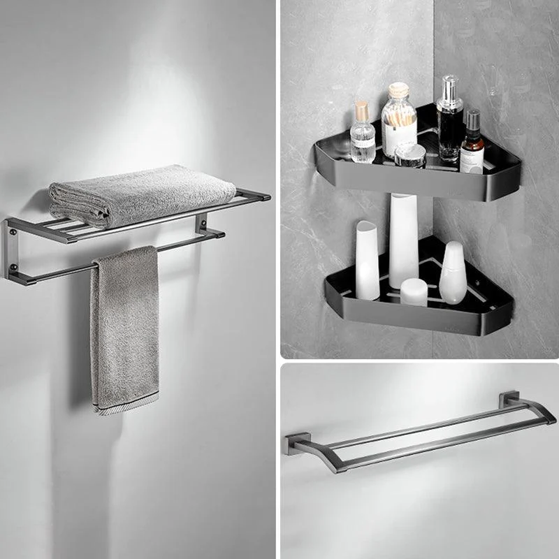 Matte Gray Bathroom Set Metal Bathroom Accessories Hardware Set -Bathlova