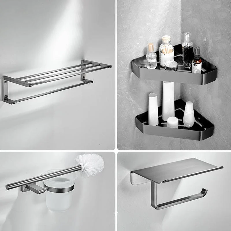 Matte Gray Bathroom Set Metal Bathroom Accessories Hardware Set -Bathlova