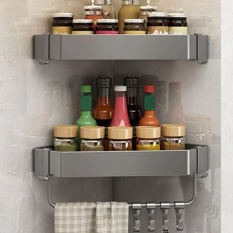 Matte Grey Bathroom Accessory Set Modern 3 - Piece Bath Shelf -Bathlova