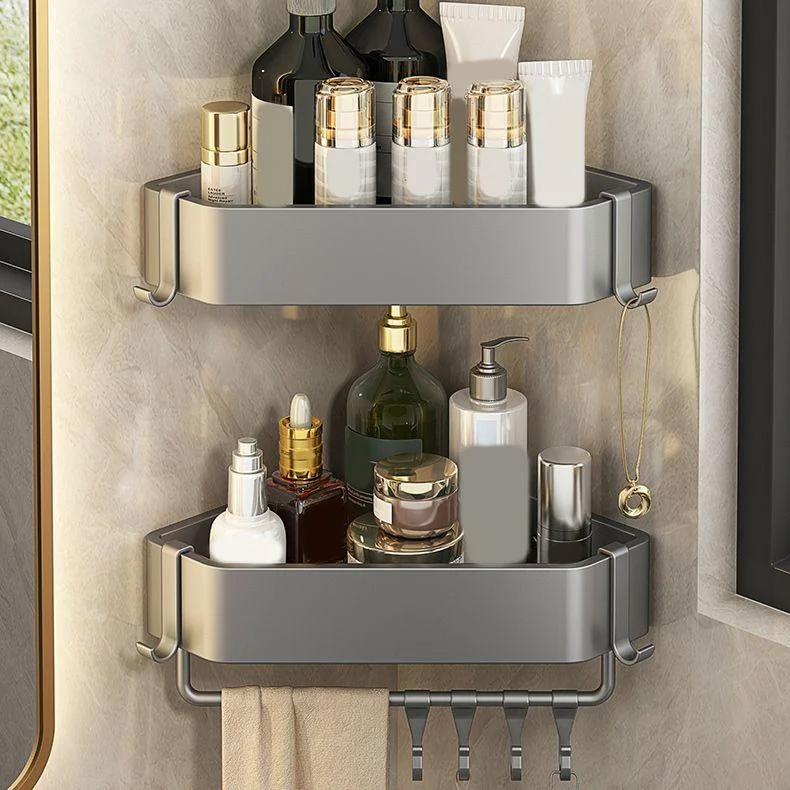 Matte Grey Bathroom Accessory Set Modern 3 - Piece Bath Shelf -Bathlova