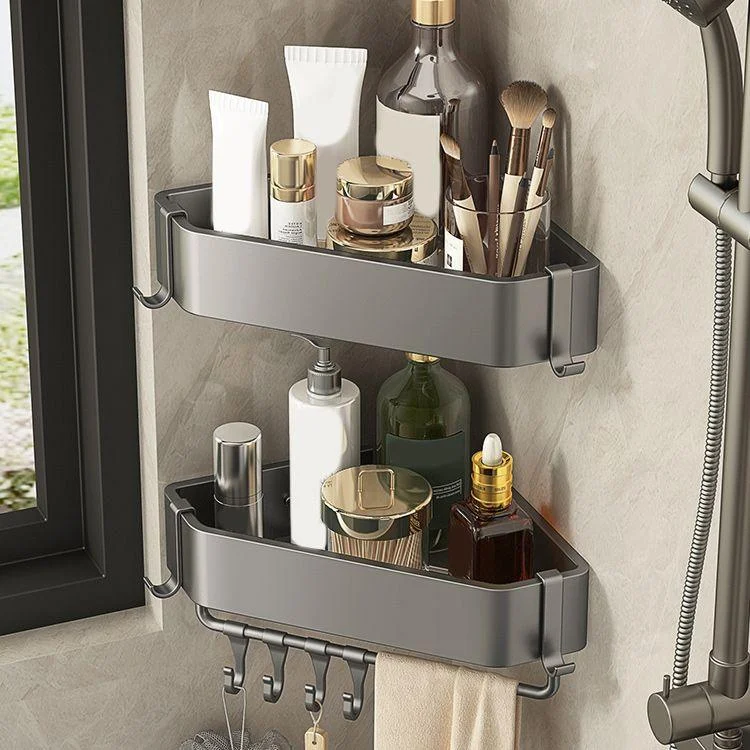 Matte Grey Bathroom Accessory Set Modern 3 - Piece Bath Shelf -Bathlova