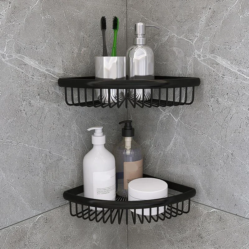 Matte Metal Bathroom Accessory Set 2 Piece Modern Bath Shelf -Bathlova