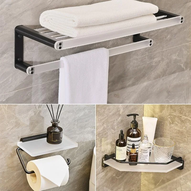 Metal and Acrylic Bathroom Accessory as Individual or as a Set in Black -Bathlova