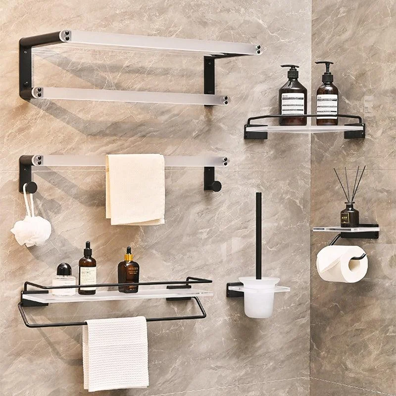 Metal and Acrylic Bathroom Accessory as Individual or as a Set in Black -Bathlova