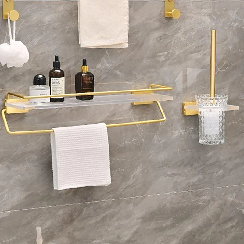 Metal and Acrylic Bathroom Accessory as Individual or as a Set in Gold -Bathlova