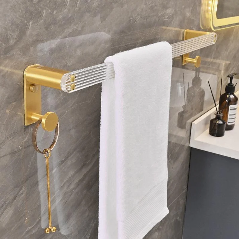 Metal and Acrylic Bathroom Accessory as Individual or as a Set in Gold -Bathlova