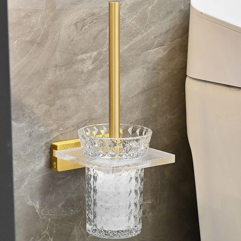 Metal and Acrylic Bathroom Accessory as Individual or as a Set in Gold -Bathlova