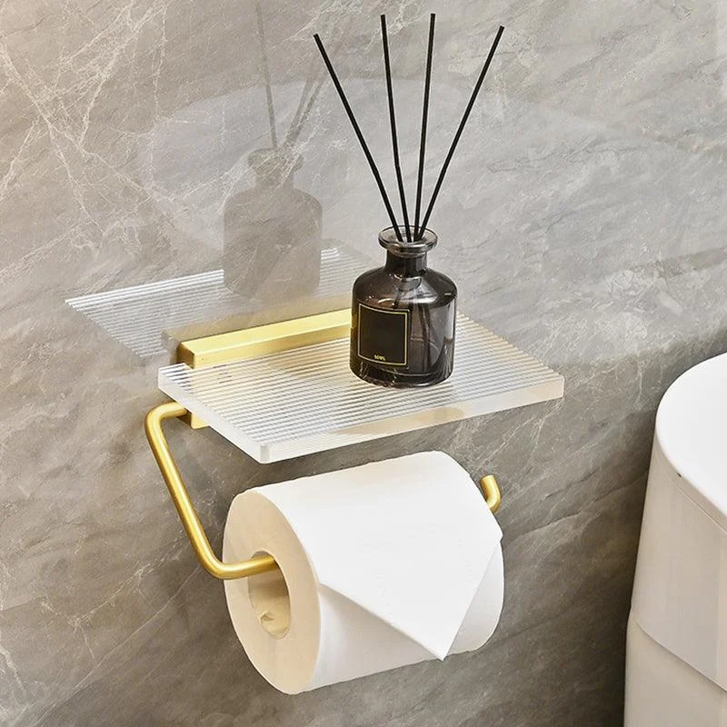 Metal and Acrylic Bathroom Accessory as Individual or as a Set in Gold -Bathlova