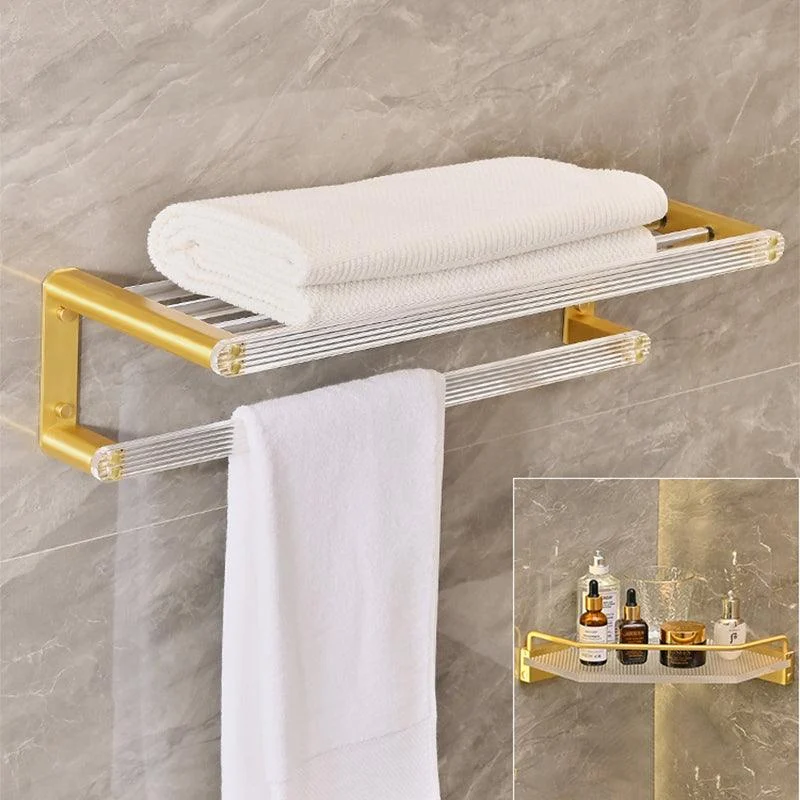 Metal and Acrylic Bathroom Accessory as Individual or as a Set in Gold -Bathlova