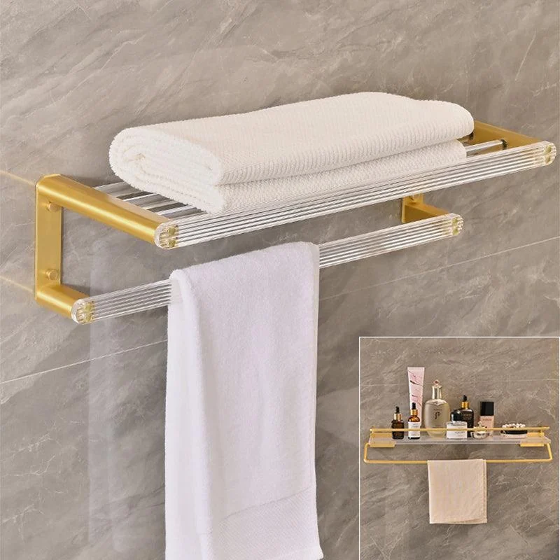 Metal and Acrylic Bathroom Accessory as Individual or as a Set in Gold -Bathlova