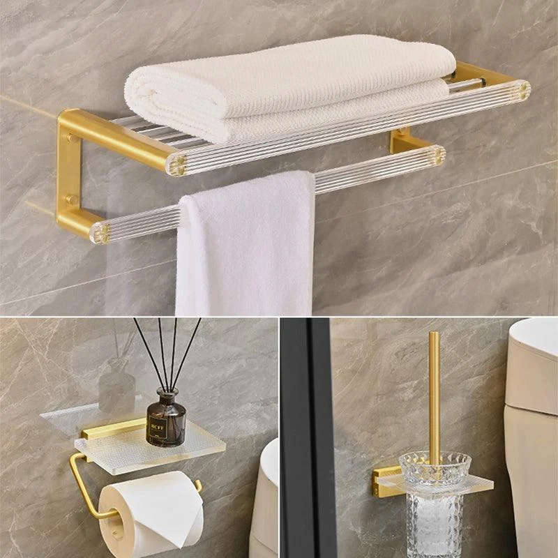 Metal and Acrylic Bathroom Accessory as Individual or as a Set in Gold -Bathlova