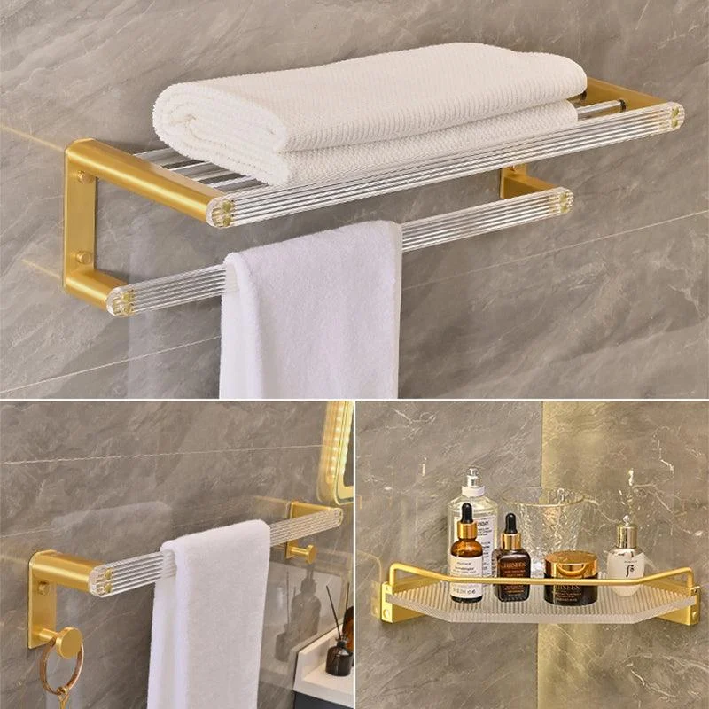 Metal and Acrylic Bathroom Accessory as Individual or as a Set in Gold -Bathlova