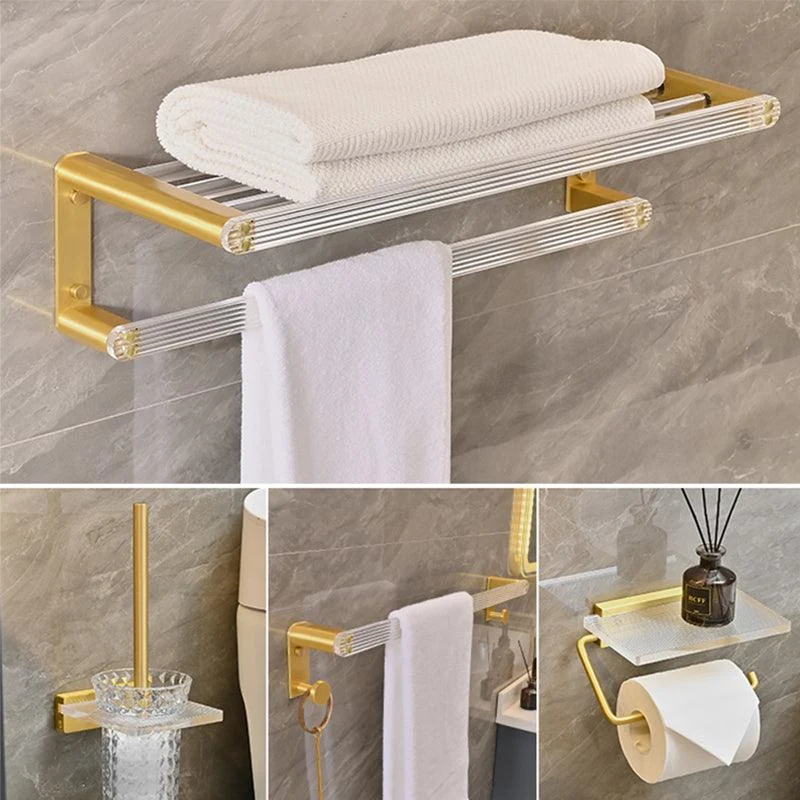 Metal and Acrylic Bathroom Accessory as Individual or as a Set in Gold -Bathlova