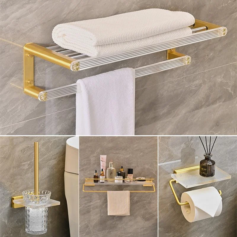 Metal and Acrylic Bathroom Accessory as Individual or as a Set in Gold -Bathlova