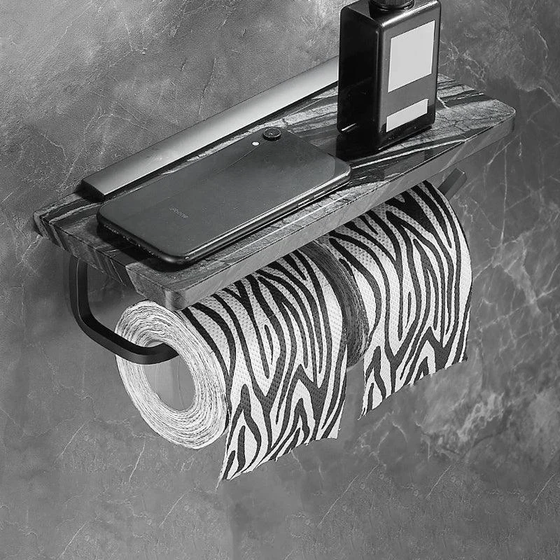 Metal and Marble Bathroom Accessory as Individual or as a Set in Black -Bathlova