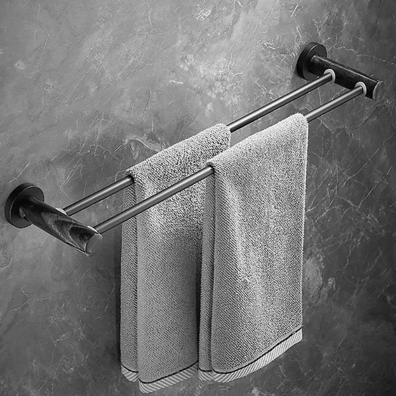 Metal and Marble Bathroom Accessory as Individual or as a Set in Black -Bathlova