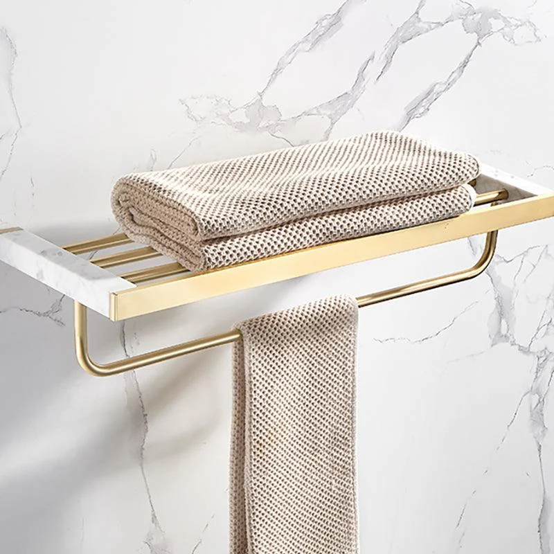 Metal and Marble Bathroom Accessory as Individual or as a Set in Gold -Bathlova