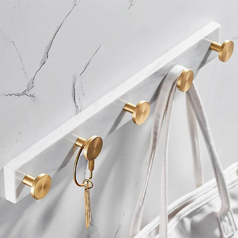 Metal and Marble Bathroom Accessory as Individual or as a Set in Gold -Bathlova