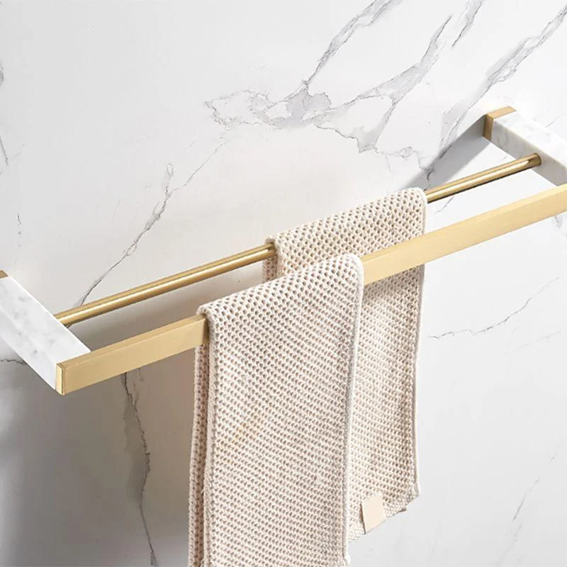 Metal and Marble Bathroom Accessory as Individual or as a Set in Gold -Bathlova