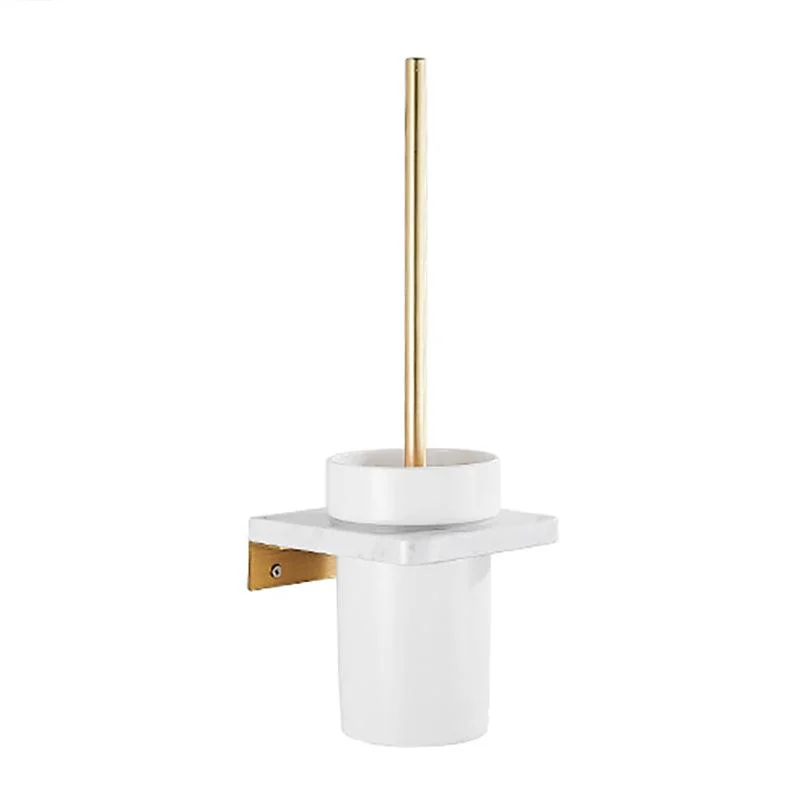 Metal and Marble Bathroom Accessory as Individual or as a Set in Gold -Bathlova