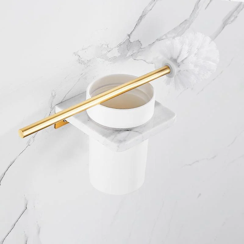 Metal and Marble Bathroom Accessory as Individual or as a Set in Gold -Bathlova