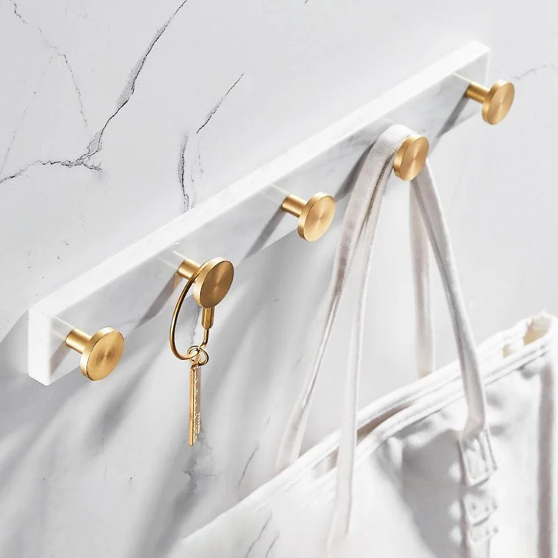 Metal and Marble Bathroom Accessory as Individual or as a Set in Gold -Bathlova