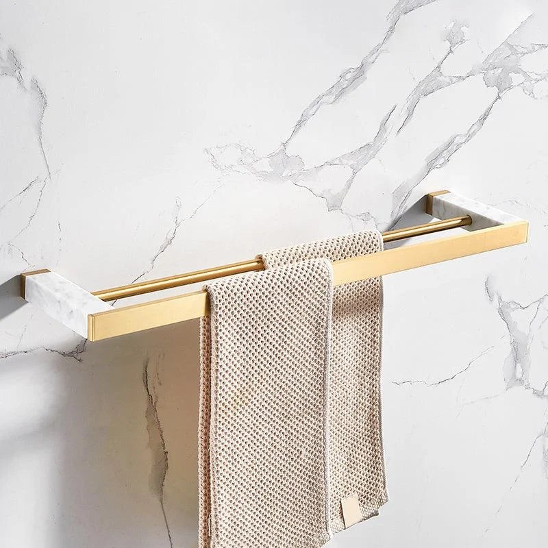 Metal and Marble Bathroom Accessory as Individual or as a Set in Gold -Bathlova