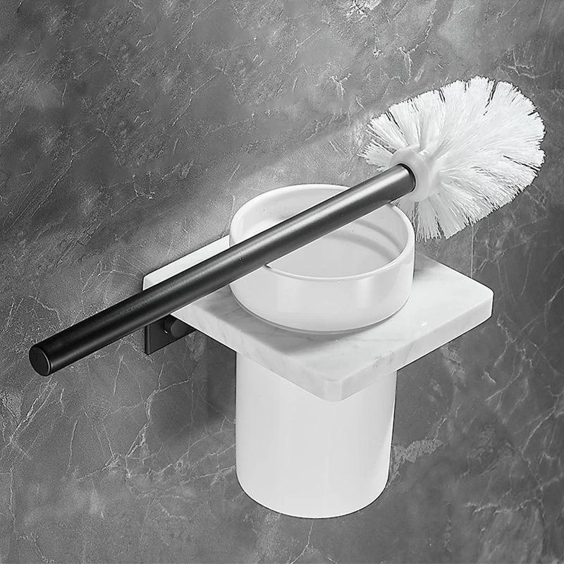 Metal & Marble Bathroom Hardware Set as Individual or as a Set in Black -Bathlova