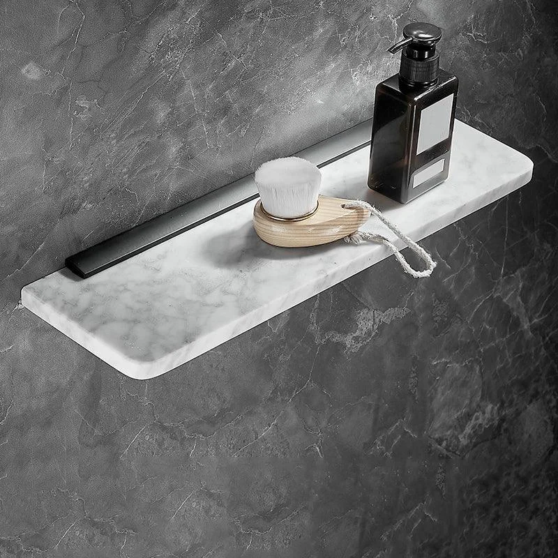 Metal & Marble Bathroom Hardware Set as Individual or as a Set in Black -Bathlova