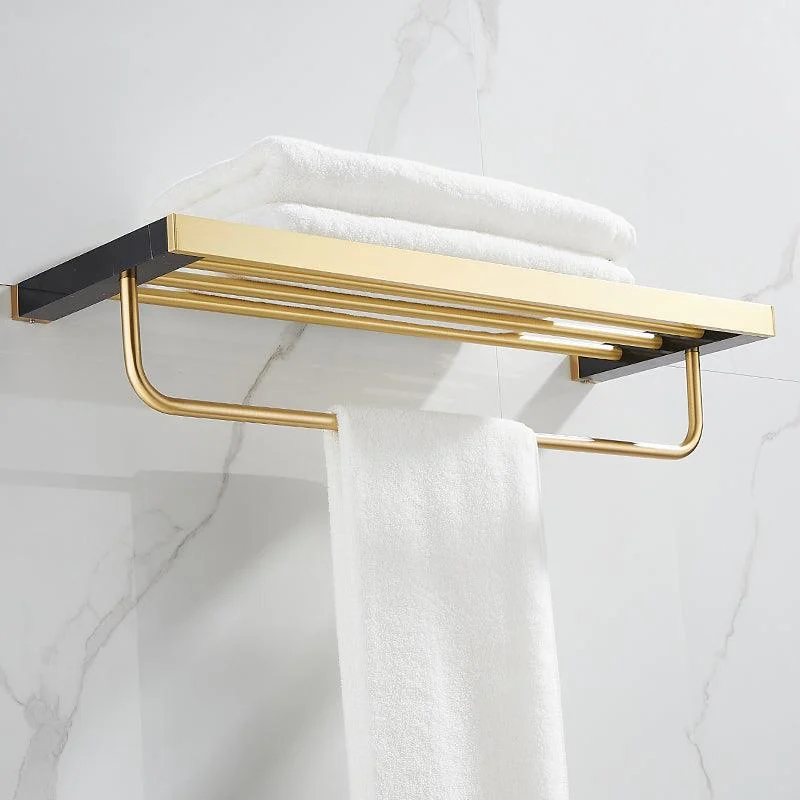 Metal and Marble Bathroom Minimalist Accessory as Individual or as a Set in Gold -Bathlova