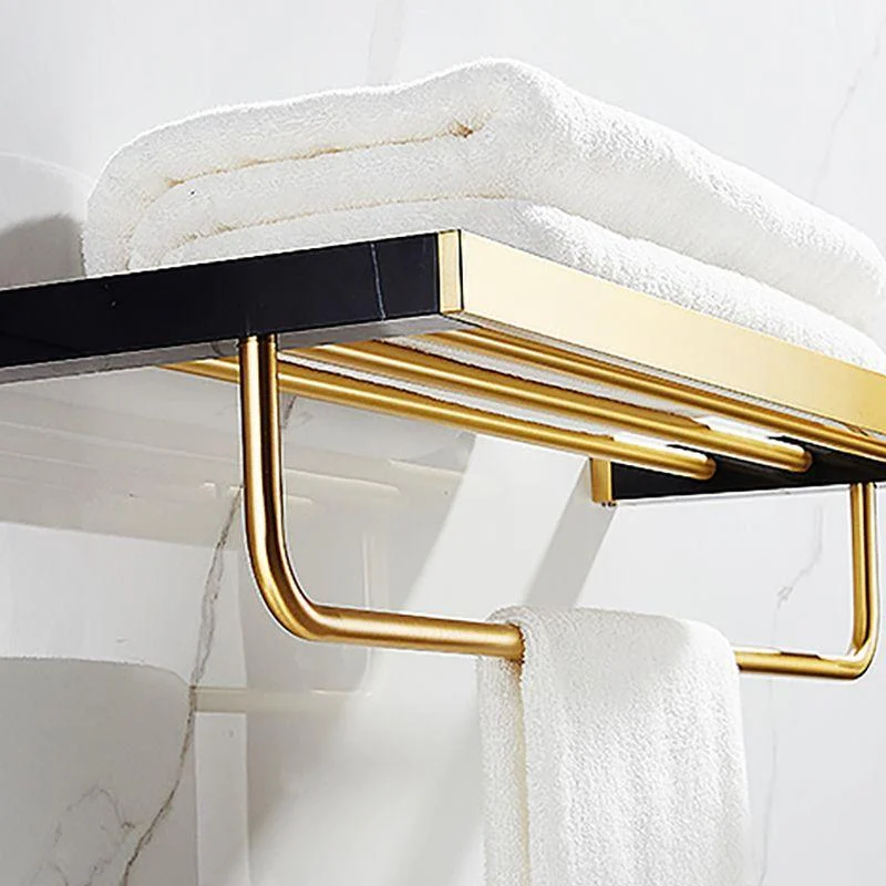 Metal and Marble Bathroom Minimalist Accessory as Individual or as a Set in Gold -Bathlova