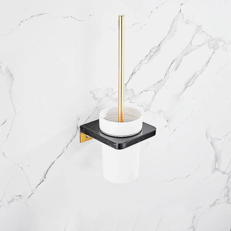 Metal and Marble Bathroom Minimalist Accessory as Individual or as a Set in Gold -Bathlova