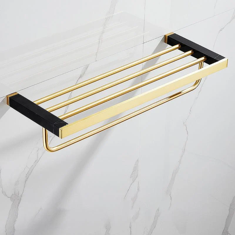 Metal and Marble Bathroom Minimalist Accessory as Individual or as a Set in Gold -Bathlova