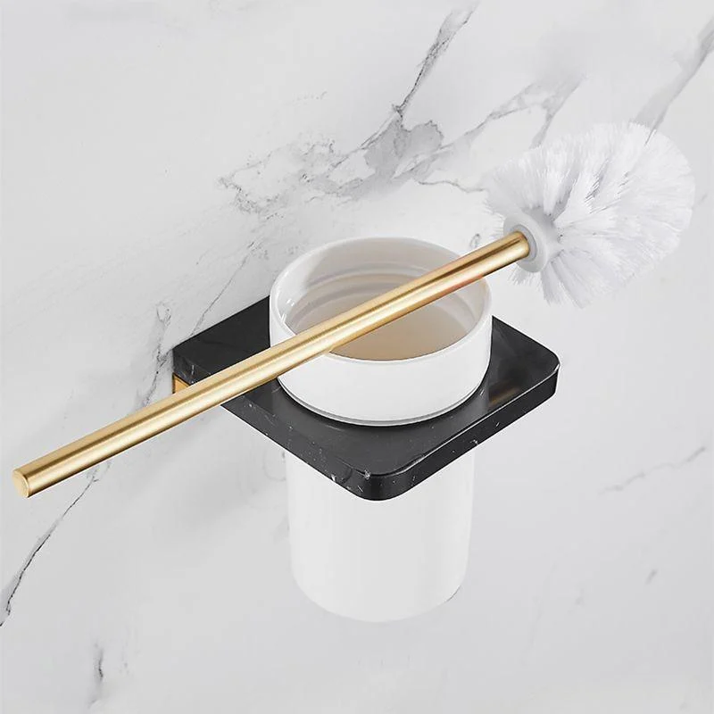 Metal and Marble Bathroom Minimalist Accessory as Individual or as a Set in Gold -Bathlova