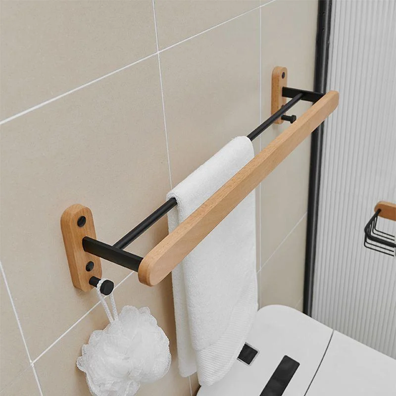 Metal and Wood Bathroom Accessory as Individual or as a Set in Black -Bathlova