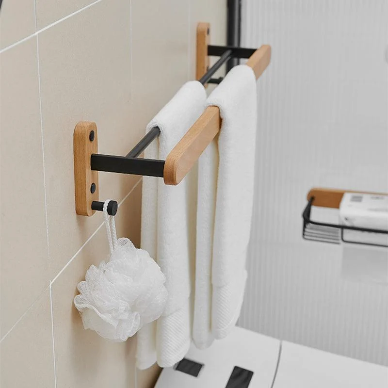 Metal and Wood Bathroom Accessory as Individual or as a Set in Black -Bathlova