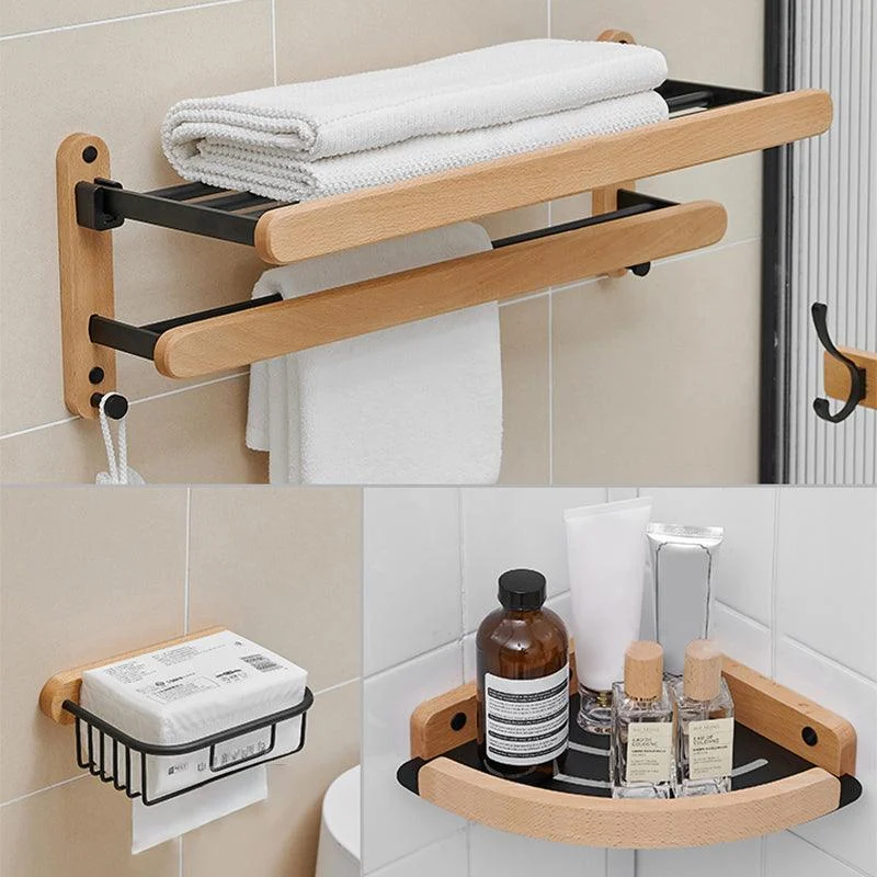 Metal and Wood Bathroom Accessory as Individual or as a Set in Black -Bathlova