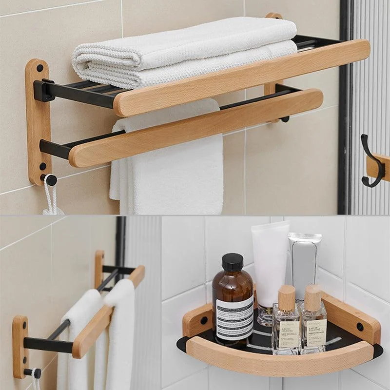 Metal and Wood Bathroom Accessory as Individual or as a Set in Black -Bathlova