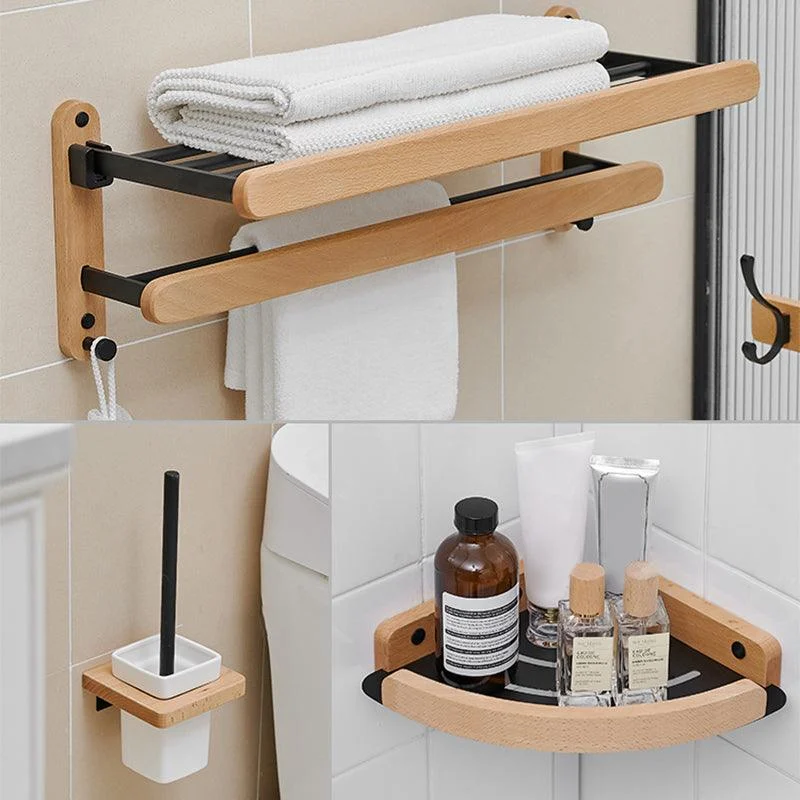 Metal and Wood Bathroom Accessory as Individual or as a Set in Black -Bathlova