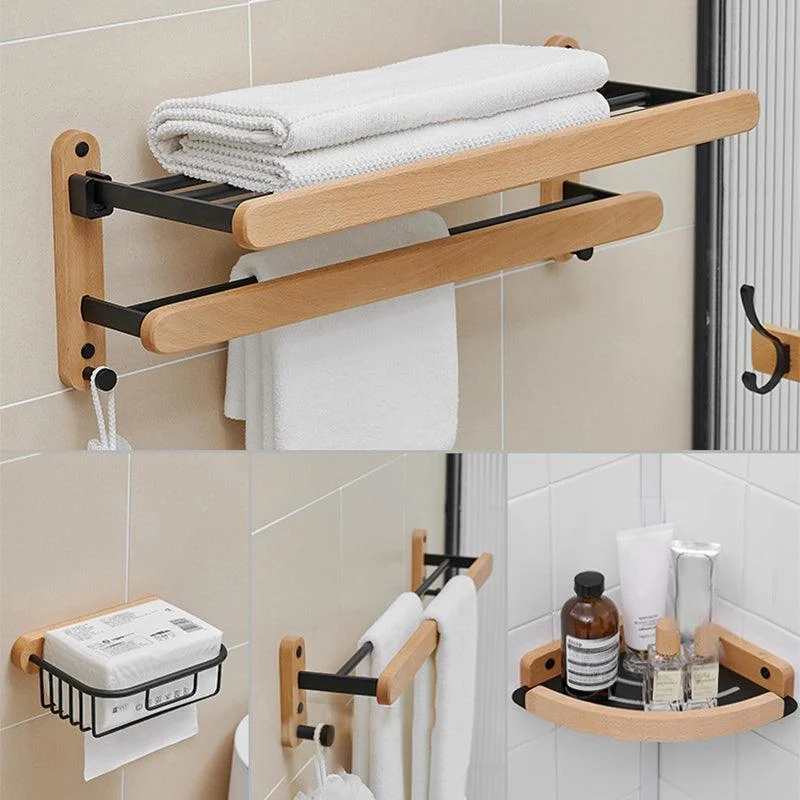 Metal and Wood Bathroom Accessory as Individual or as a Set in Black -Bathlova